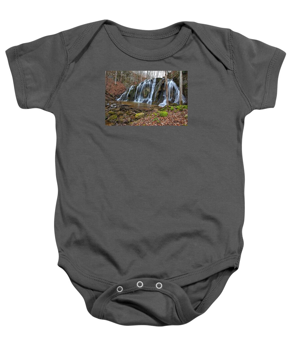 Cobweb Falls Baby Onesie featuring the photograph Cobweb Falls by Chris Berrier
