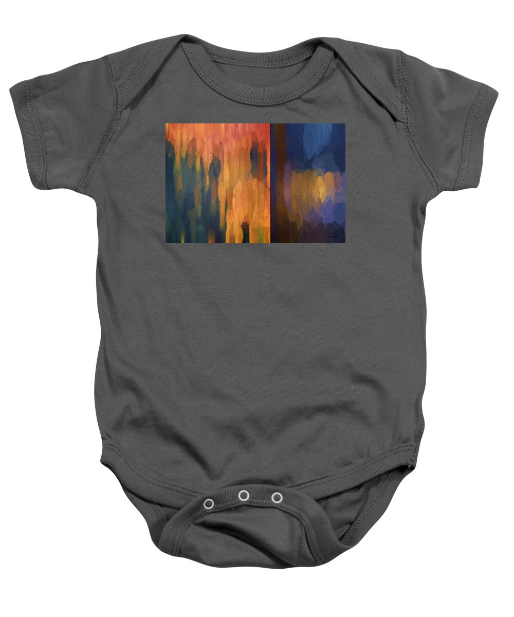 Abstract Baby Onesie featuring the digital art Color Abstraction LIII by David Gordon