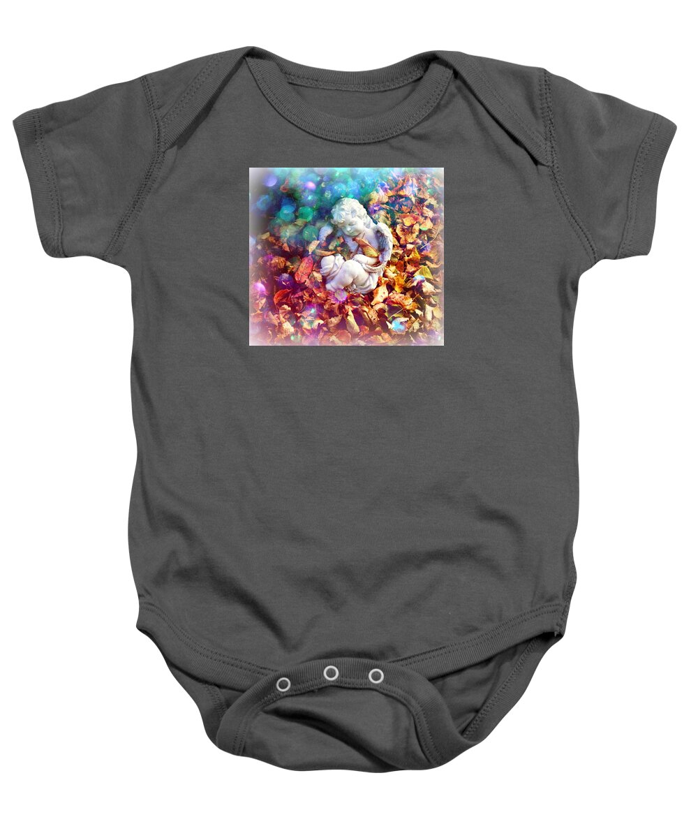 Colorful Baby Onesie featuring the photograph Colorful Cherub by Deborah Kunesh