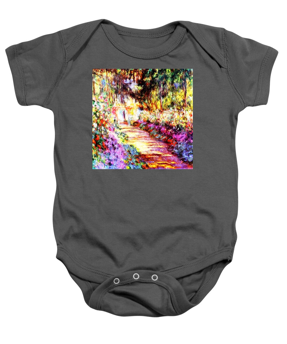 Colors Baby Onesie featuring the painting Colorful Garden by Munir Alawi