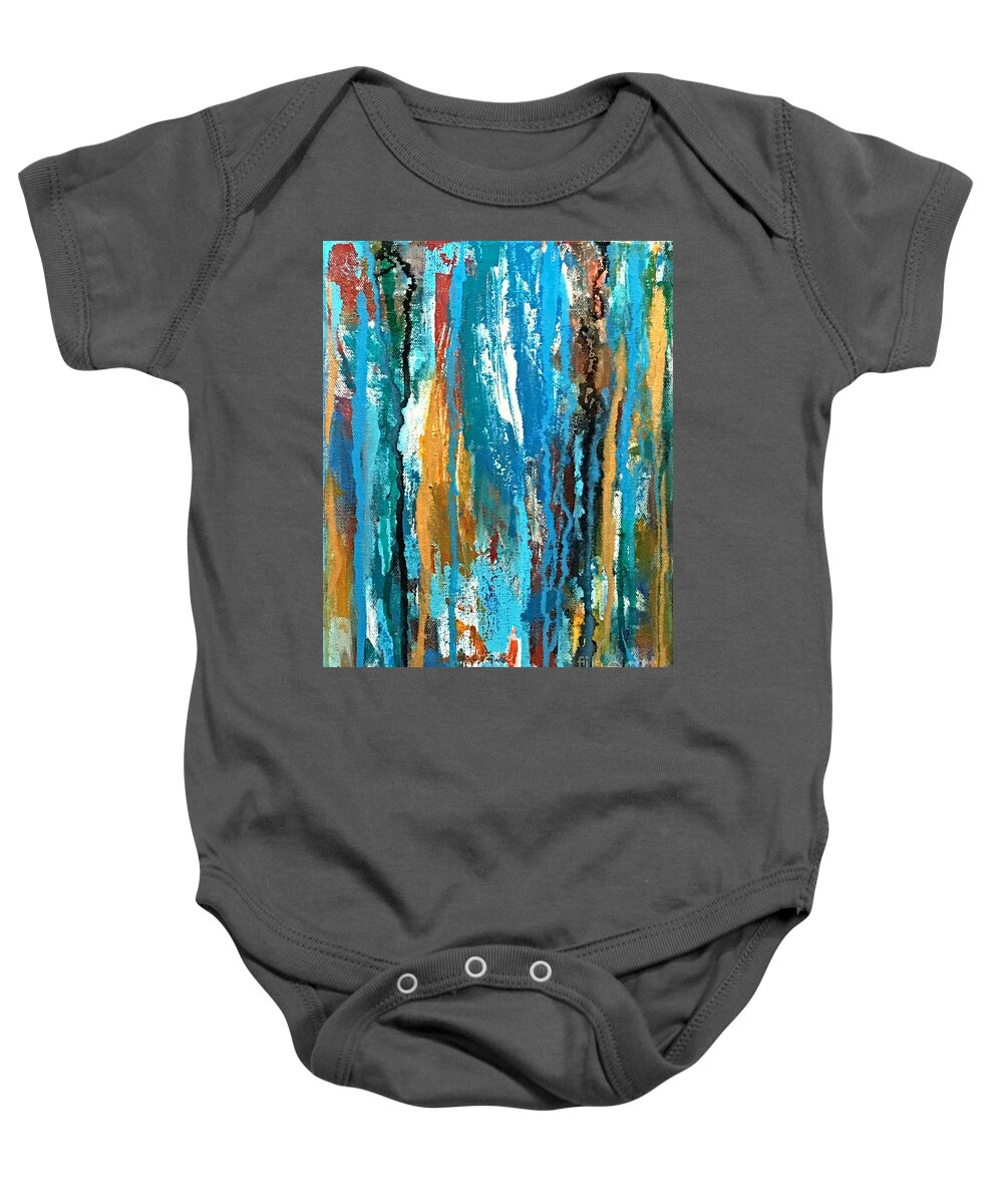 Abstract Baby Onesie featuring the painting Colors of My Soul by Mary Mirabal