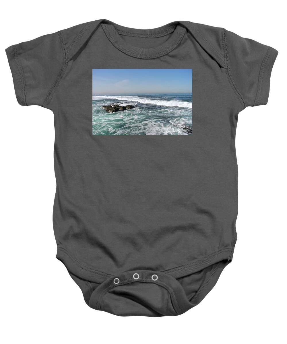 Seascape Baby Onesie featuring the photograph Colors of the Sea by Carol Bradley