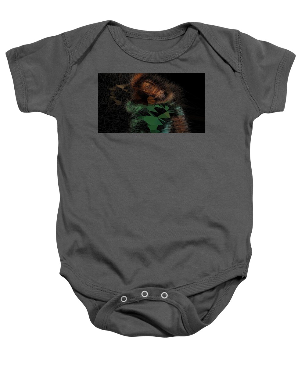 Vorotrans Baby Onesie featuring the digital art Copper Forest Guardian by Stephane Poirier