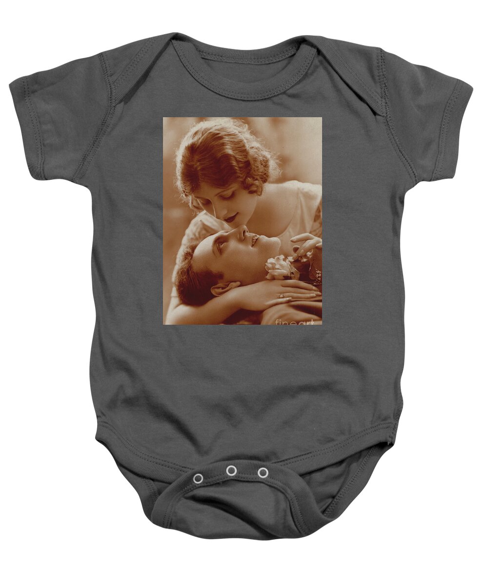 Kiss Baby Onesie featuring the photograph Couple in love by French School