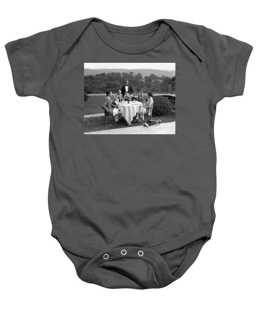 1920s Baby Onesie featuring the photograph Couples At The Country Club, C.1920-30s by H. Armstrong Roberts/ClassicStock