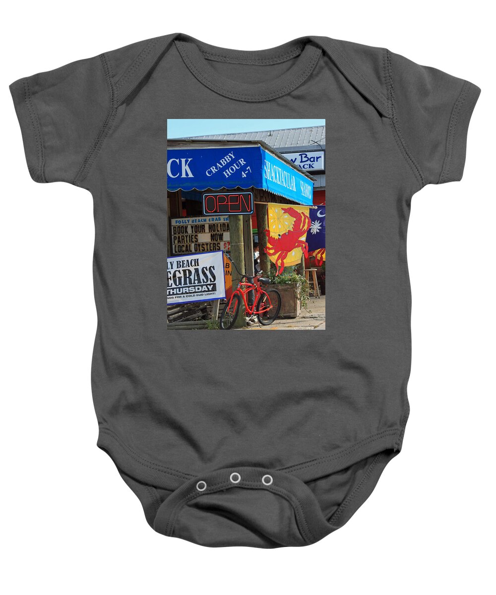 Crab Baby Onesie featuring the photograph Crabby Hour 4-7 by Suzanne Gaff