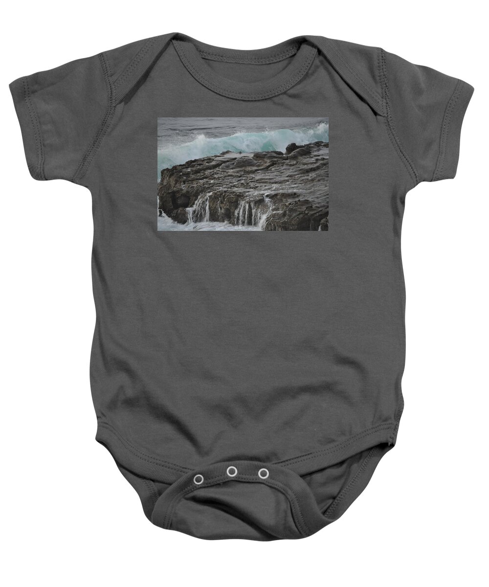 Waves Baby Onesie featuring the photograph Crashing Wave by Bridgette Gomes