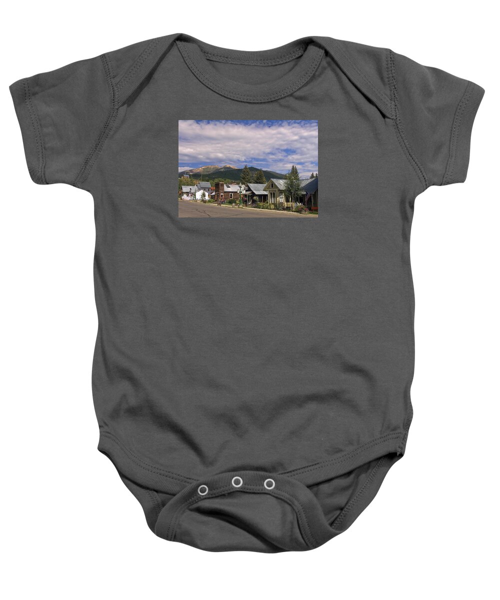 Small Town Street Scene Baby Onesie featuring the photograph Crested Butte Street Scene by Sally Weigand