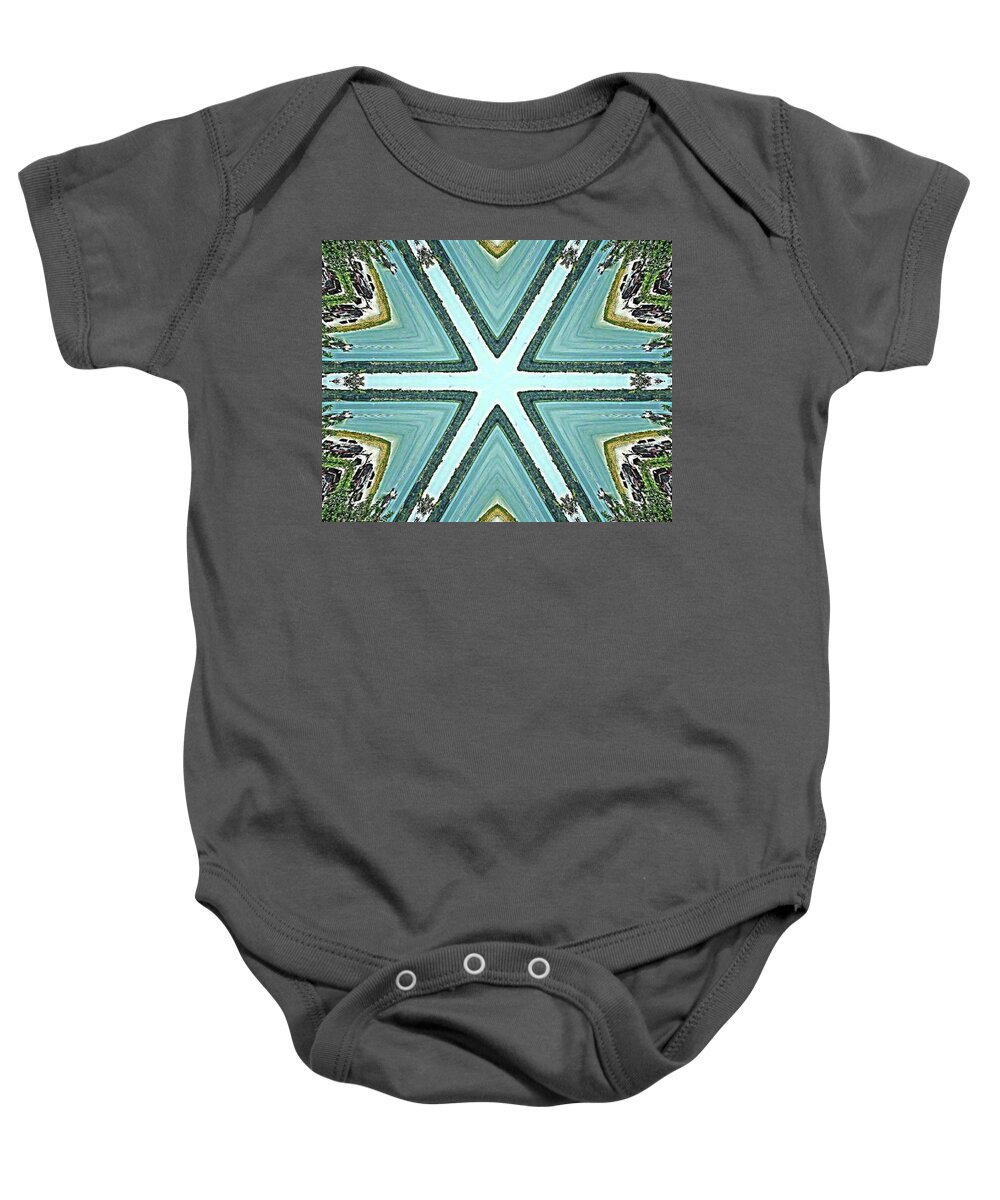 Abstract Baby Onesie featuring the digital art Crossroads by Stacie Siemsen