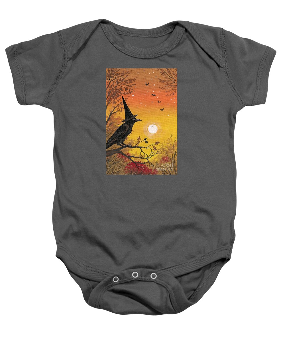 Print Baby Onesie featuring the painting Crowitch by Margaryta Yermolayeva