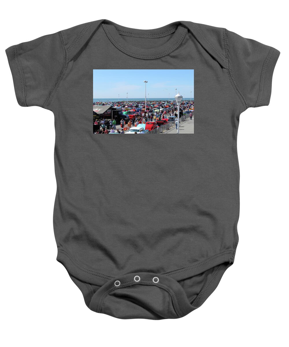 Cruisers Baby Onesie featuring the photograph Cruisin OC 2016 at Hugh T Cropper Inlet Parking Lot by Robert Banach