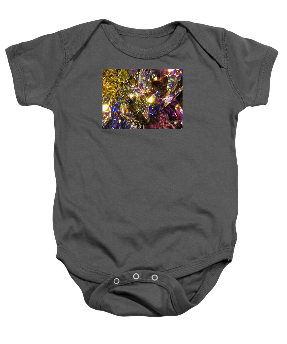 Crystal Abstract Baby Onesie featuring the digital art Crystal Abstract by Kasia Bitner