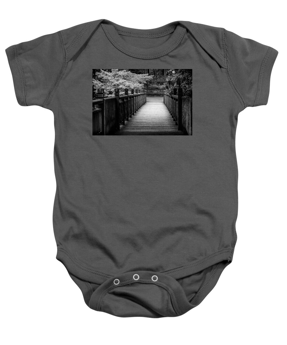 Bridge Baby Onesie featuring the photograph Crystal Garden Bridge by Steven Clark