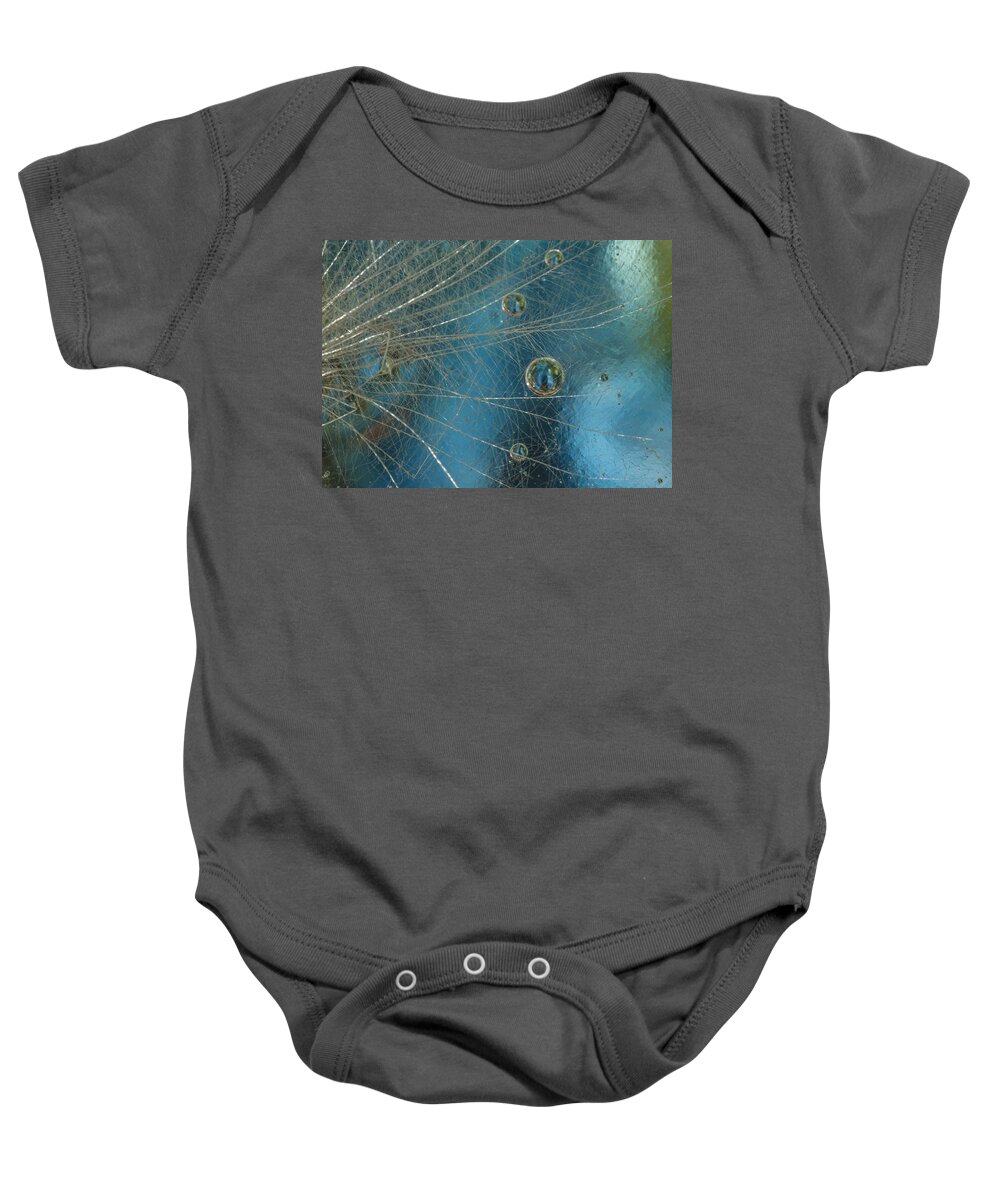 Design Baby Onesie featuring the photograph Dandy Drops by Jean Noren