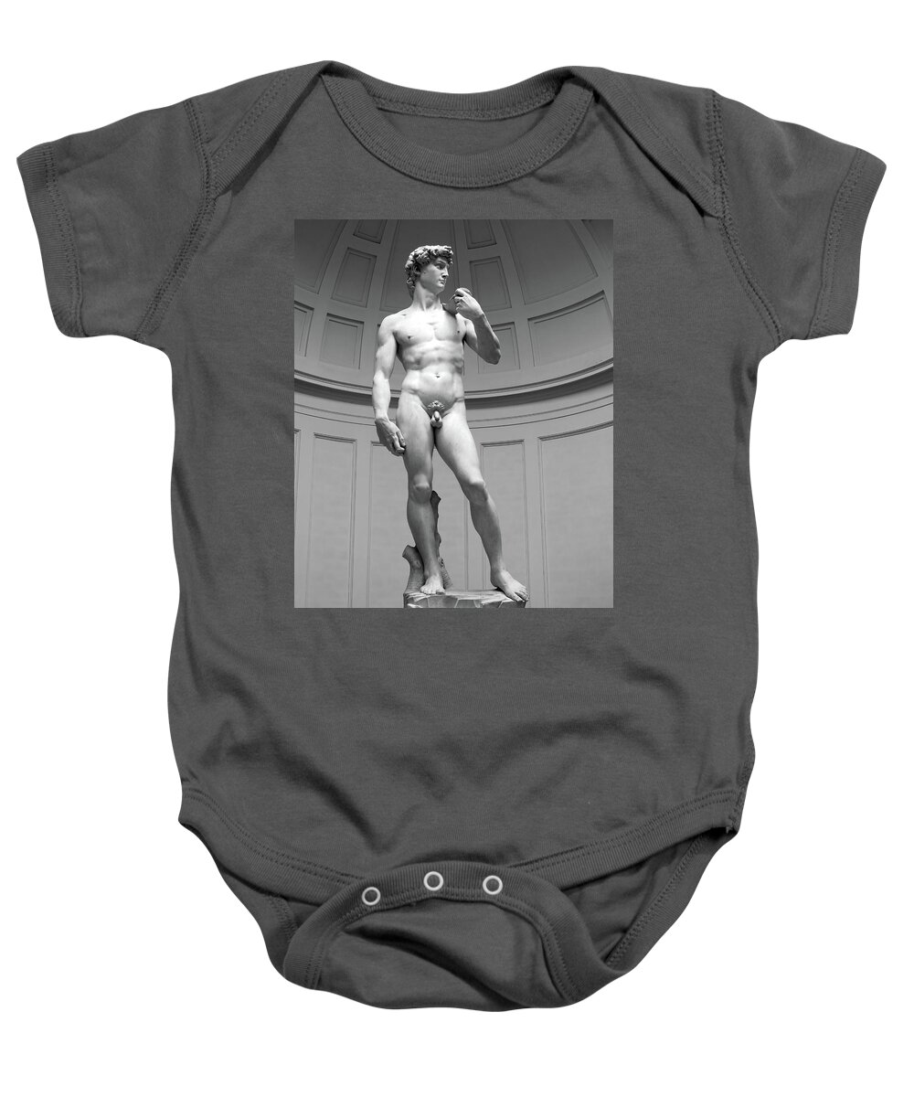 David Baby Onesie featuring the photograph David By Michelangelo by Dave Mills