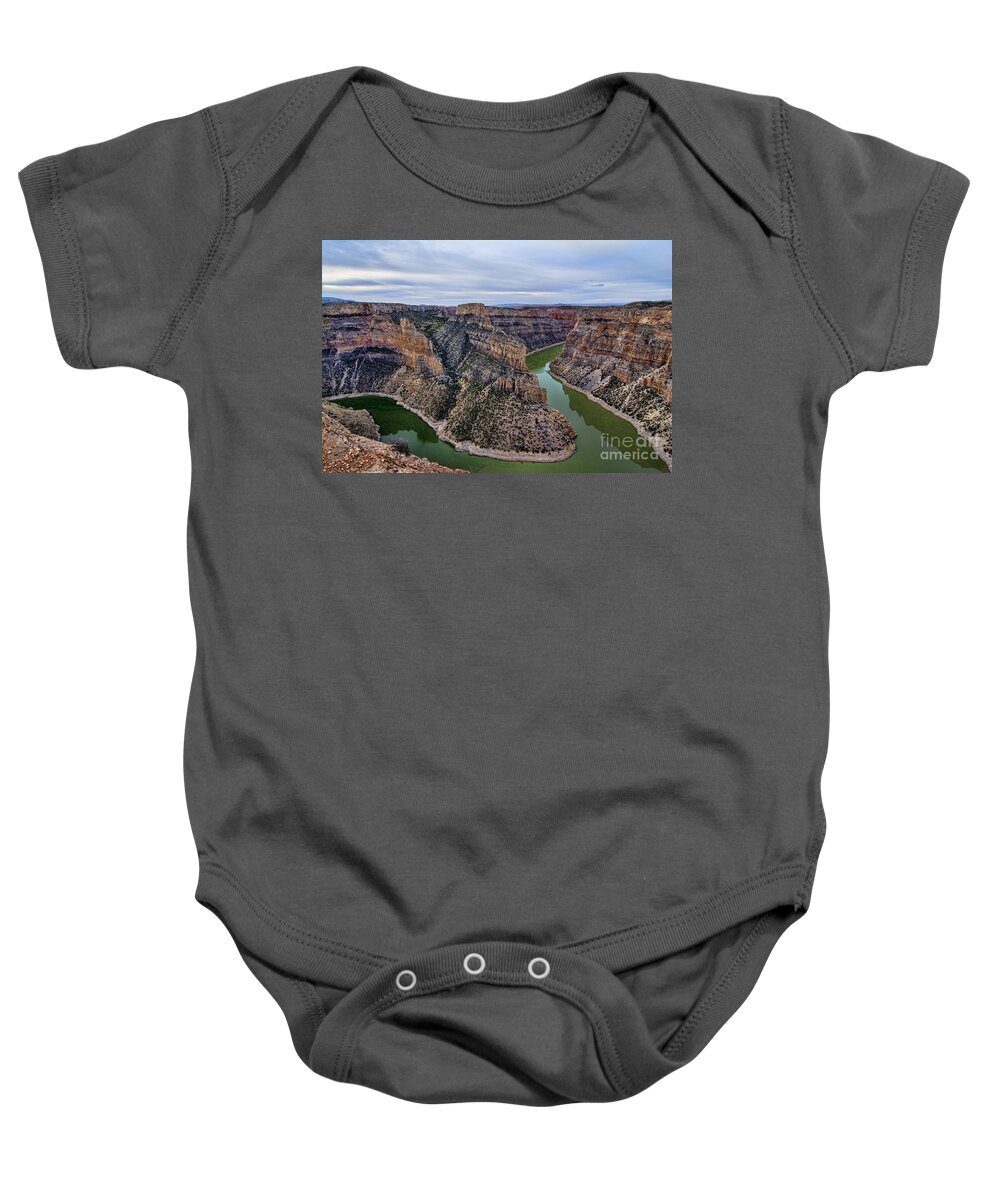 Bighorn River Baby Onesie featuring the photograph Dawn At Devils Overlook Bighorn Canyon by Gary Beeler