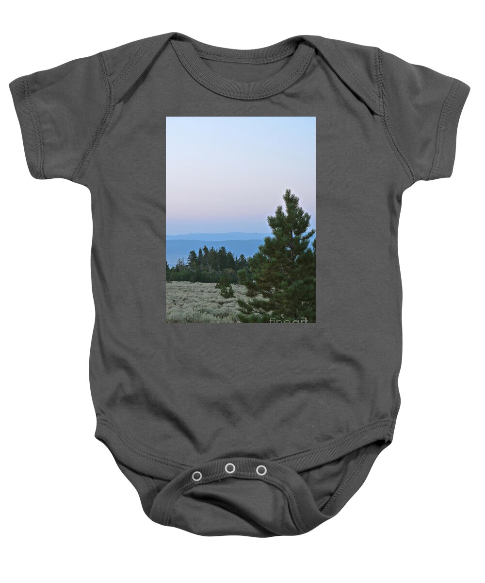 Mountain Baby Onesie featuring the photograph Daybreak on the Mountain by Cindy Schneider