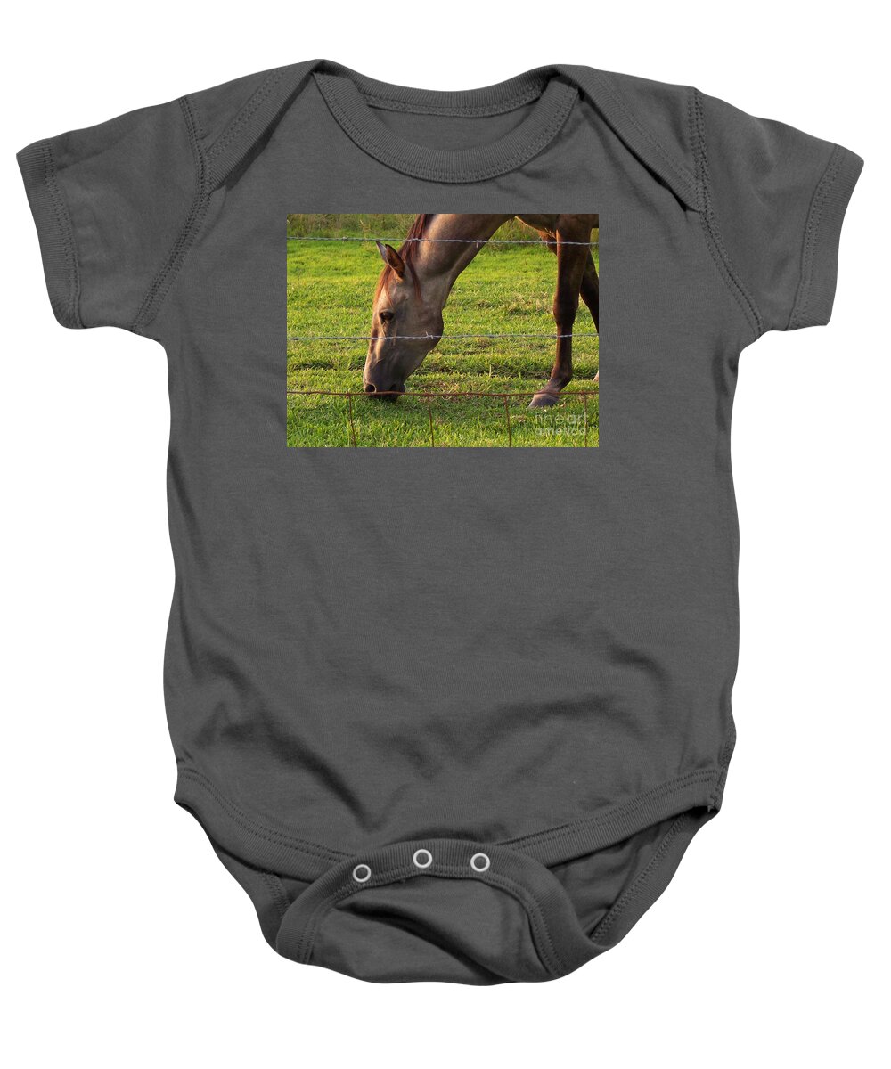 Horse Baby Onesie featuring the photograph Daydreaming by Brandy Woods