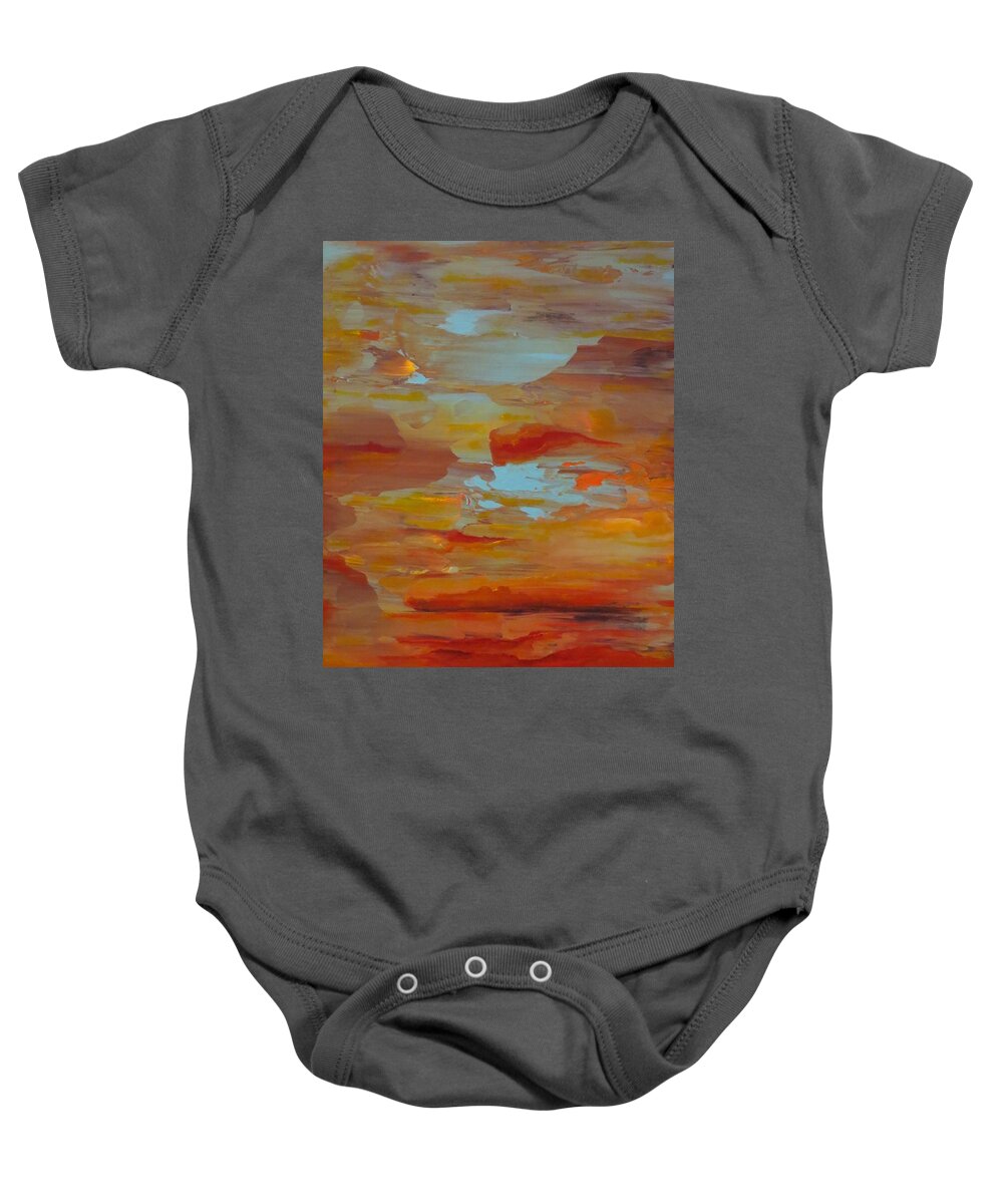 Abstract Baby Onesie featuring the painting Days End by Soraya Silvestri