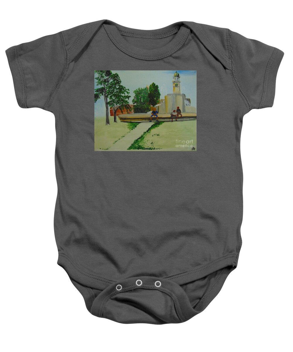 Park Baby Onesie featuring the painting Denver City Park by Saundra Johnson