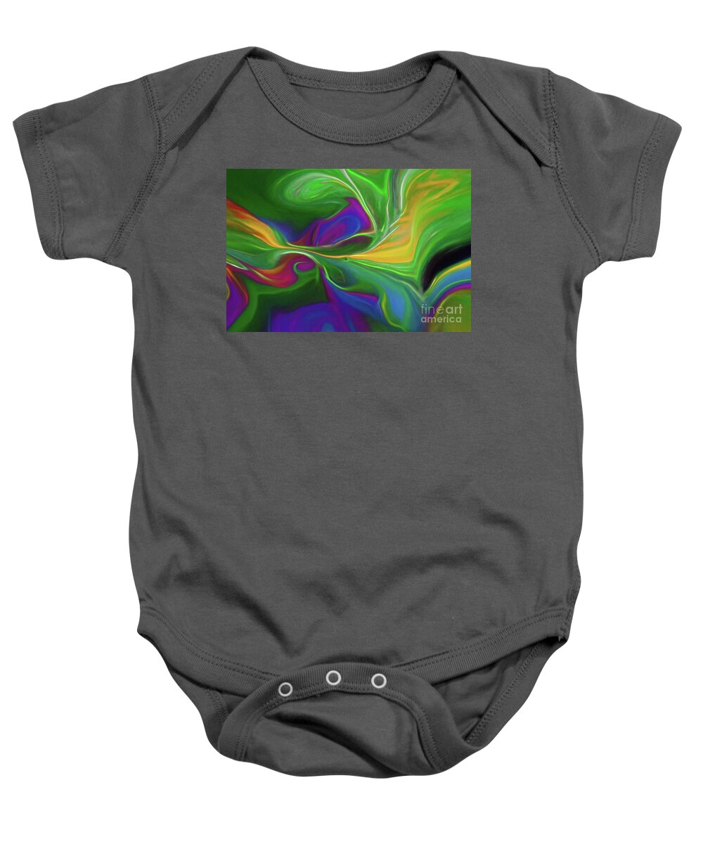 Abstract Baby Onesie featuring the photograph Descending into Darkness by Patti Schulze
