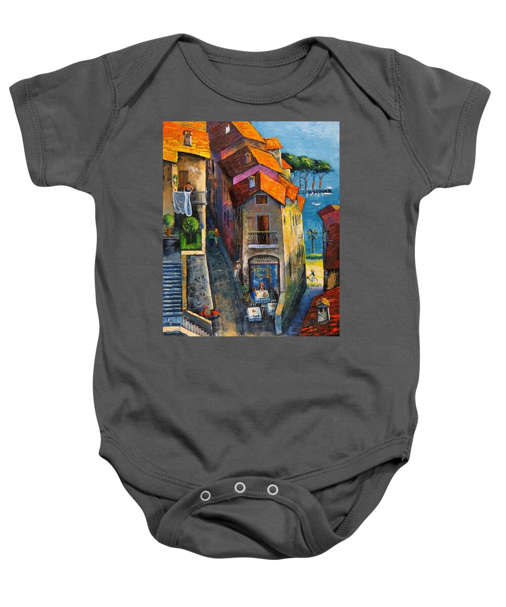 Italy Baby Onesie featuring the painting Desenzano del Garda by Mikhail Zarovny