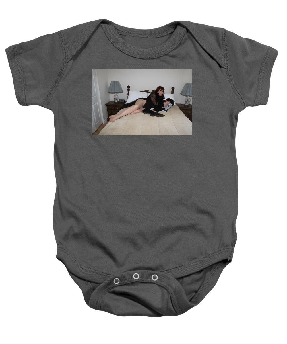 Lucky Cole Biker Outpost Baby Onesie featuring the photograph Desiree 0025 by Lucky Cole