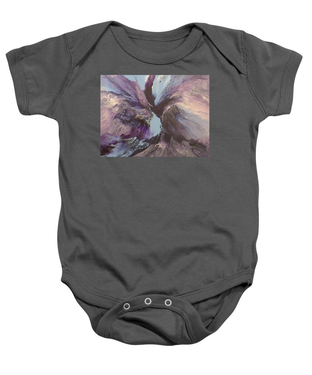 Abstract Baby Onesie featuring the painting Determination by Soraya Silvestri