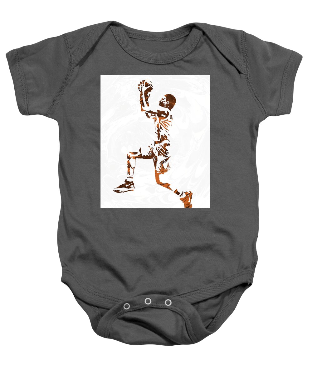 Devin Booker Phoenix Suns Pixel Art 6 Kids T-Shirt by Joe Hamilton - Pixels