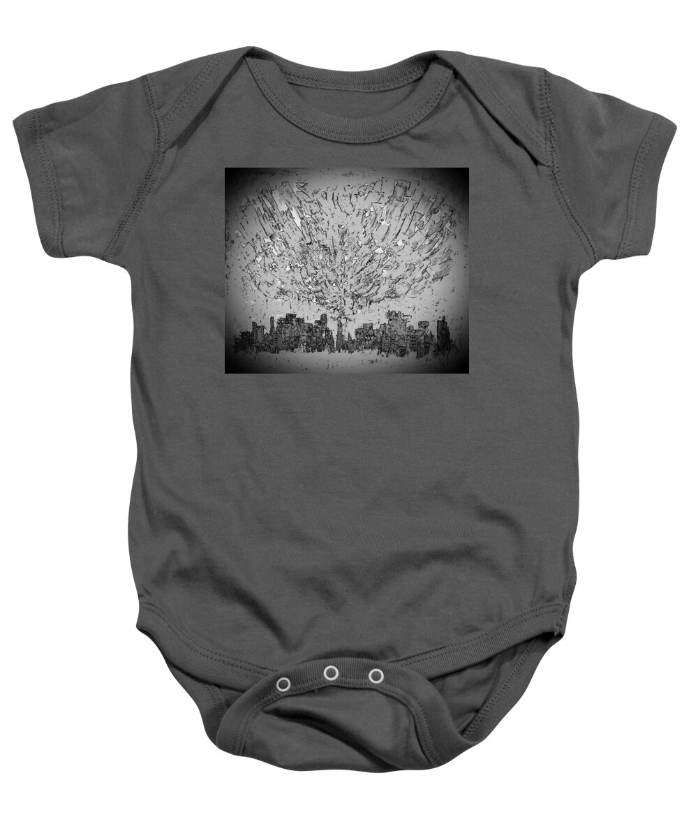 City Digital Arwork Baby Onesie featuring the painting DG2 - yes heart D2 by KUNST MIT HERZ Art with heart