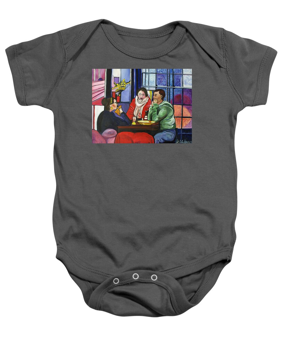 People Baby Onesie featuring the painting Dinner in Dam by Patricia Arroyo
