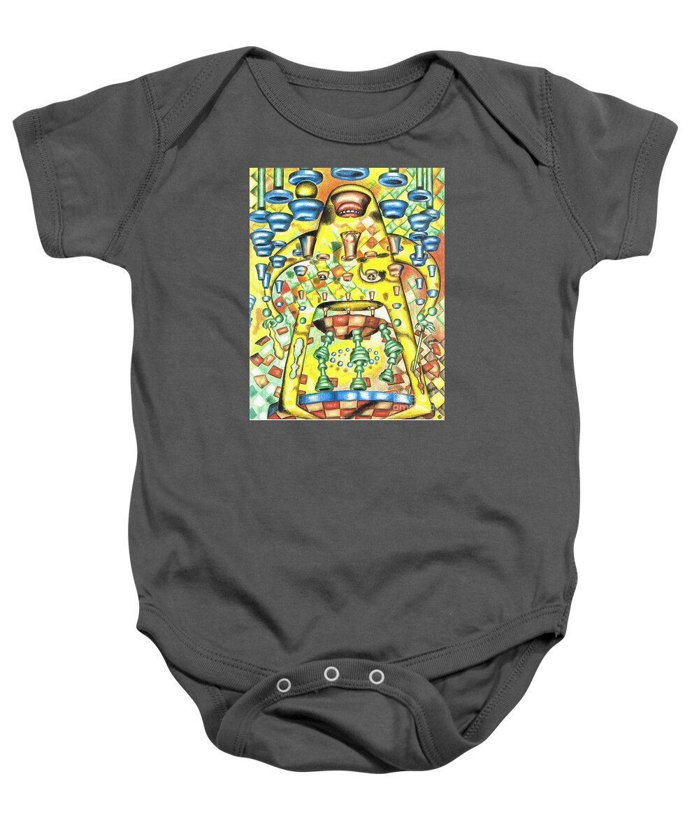 Chess Baby Onesie featuring the drawing Dissecting the Opponent by Justin Jenkins