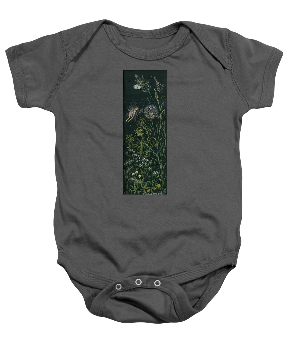 Fairy Baby Onesie featuring the drawing Ditchweed Fairy Grasses by Dawn Fairies