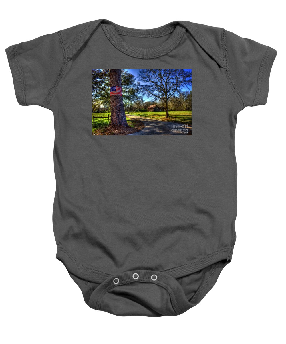 Reid Callaway Don't Tread On Me Baby Onesie featuring the photograph Don't Tread On Me American Flag Art by Reid Callaway