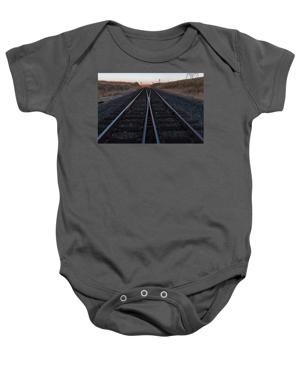 Rails Baby Onesie featuring the photograph Double Vanishing Point by Rick Pisio