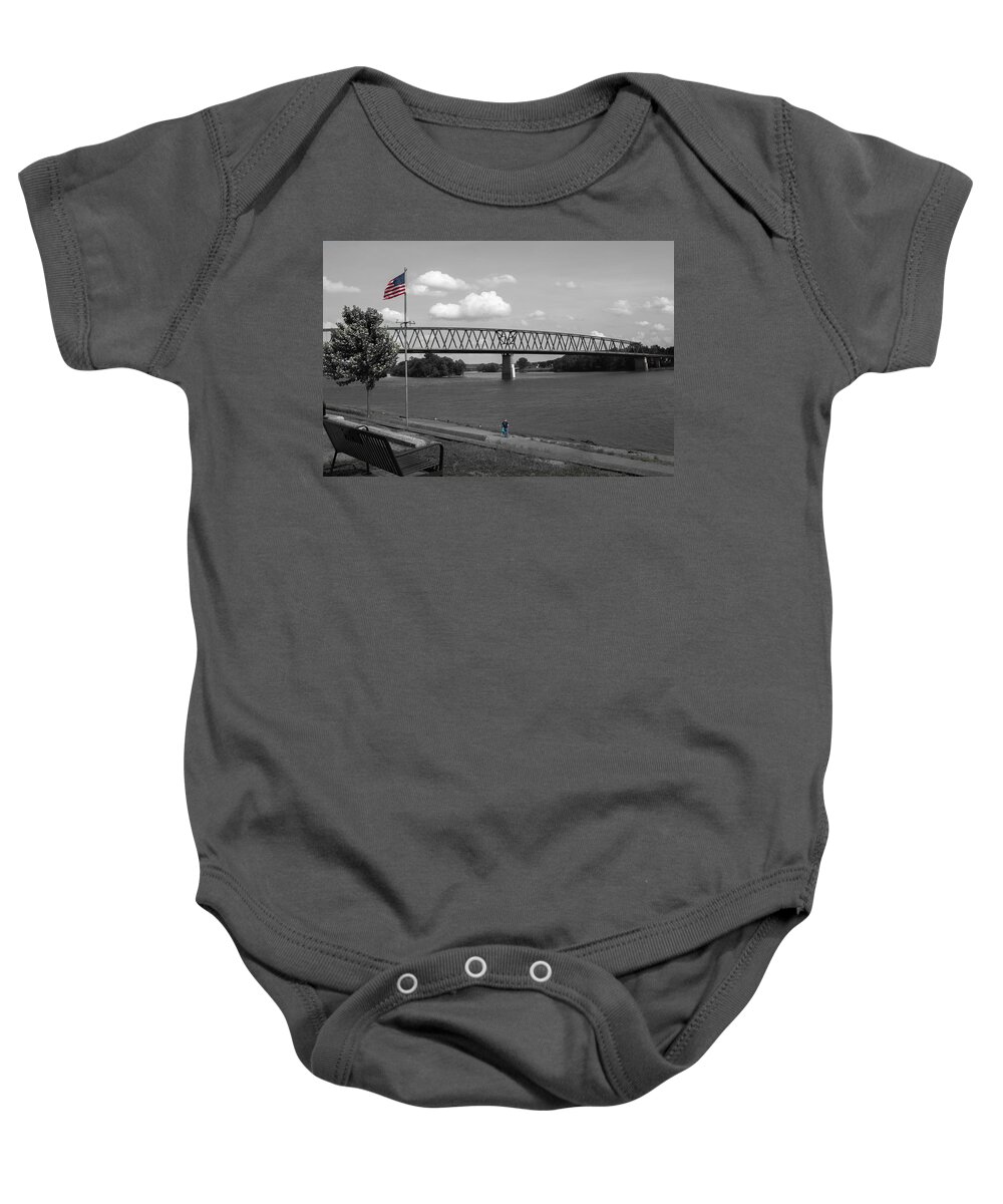 Ohio River Baby Onesie featuring the photograph Down by the River by Holden The Moment