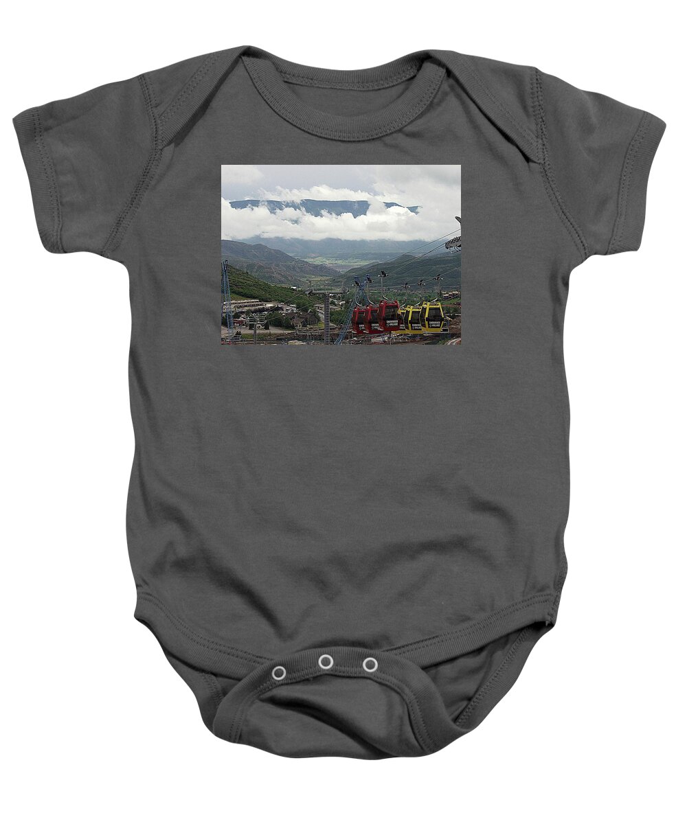 Snowmass Baby Onesie featuring the photograph Down the Valley at Snowmass by Jerry Battle