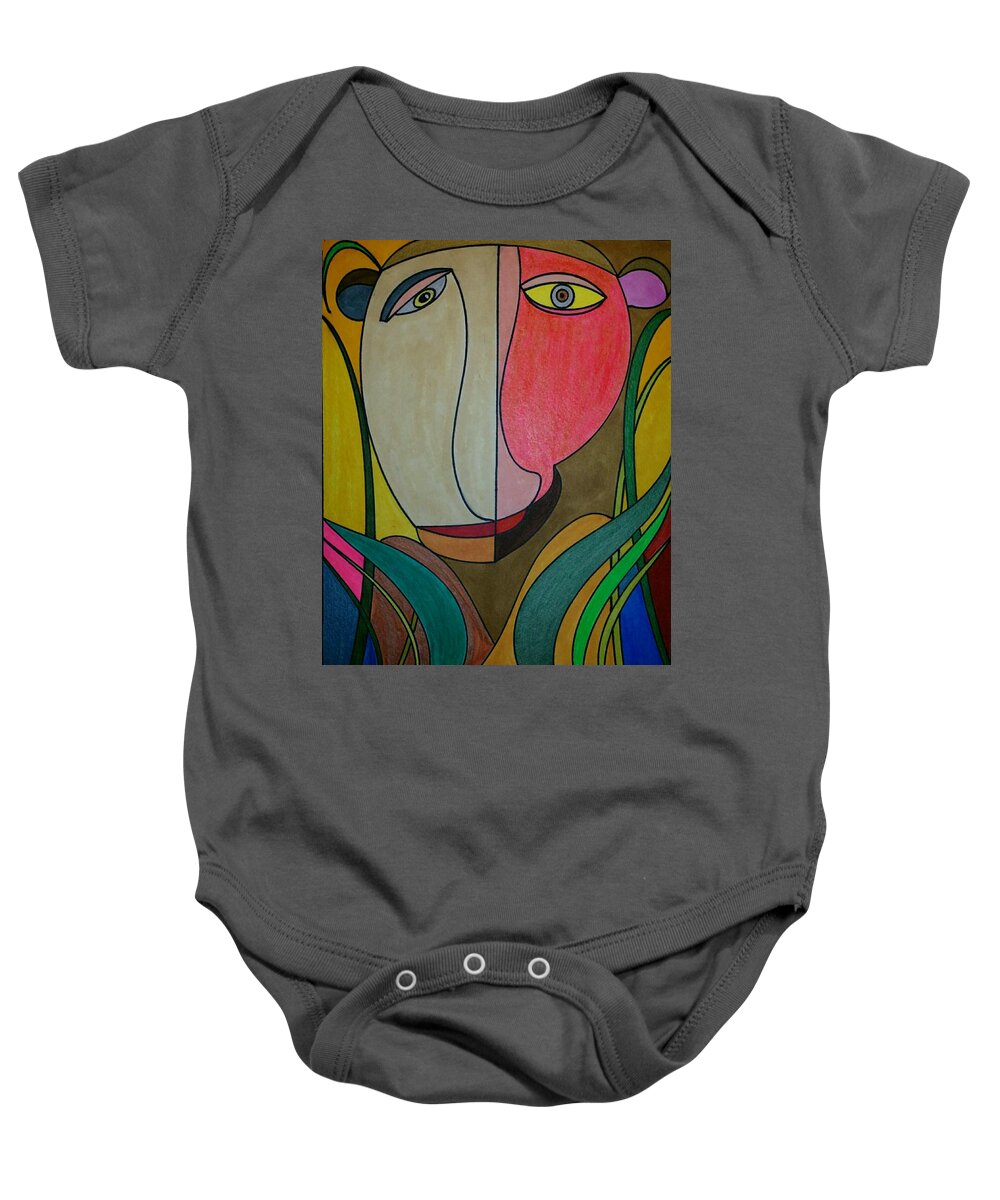 Geometric Art Baby Onesie featuring the glass art Dream 261 by S S-ray