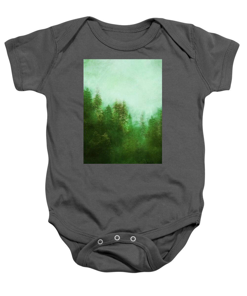 Nature Baby Onesie featuring the digital art Dreamy Spring Forest by Klara Acel