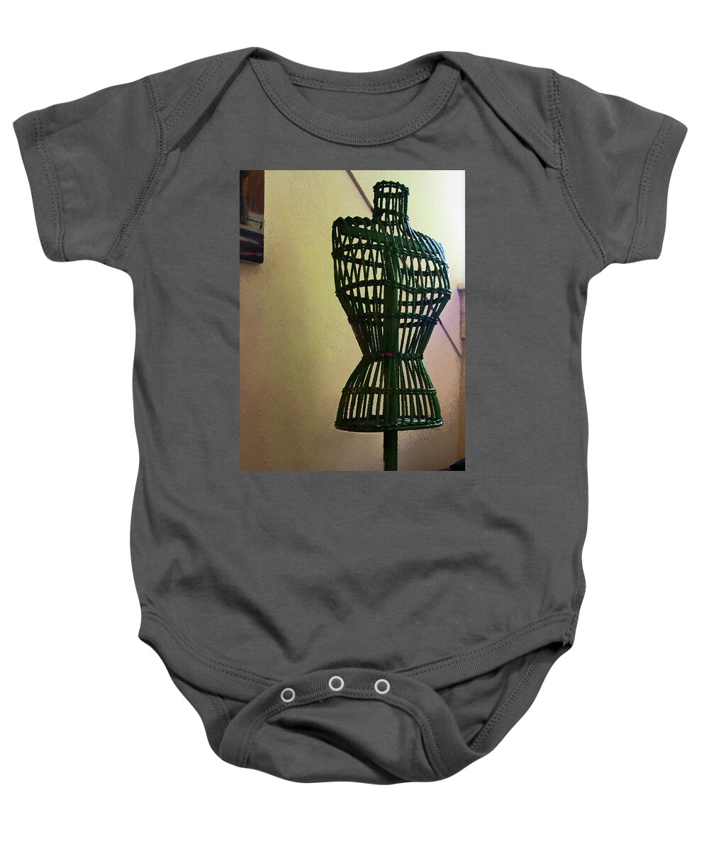Dressform Baby Onesie featuring the photograph Dress Form by Susan Savad