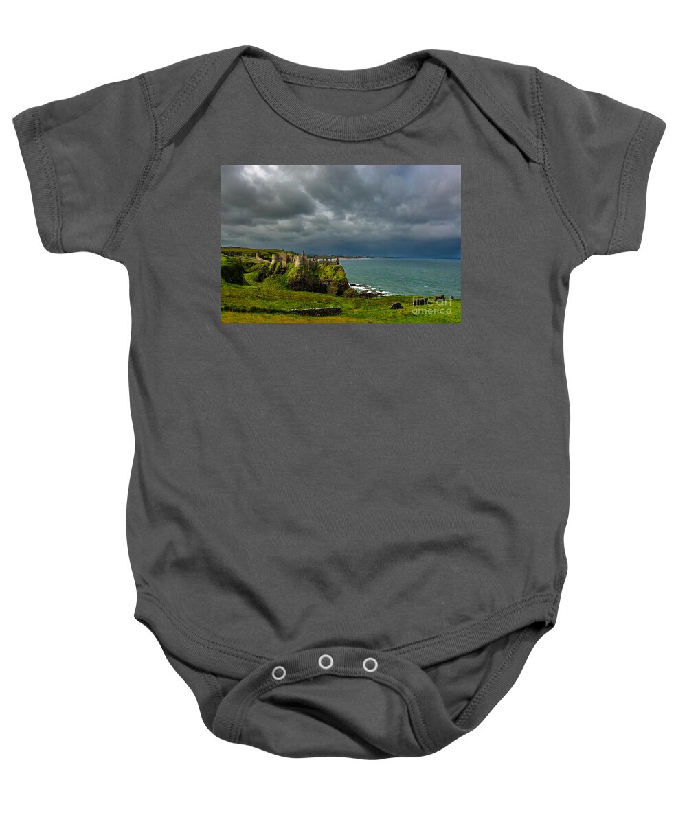 Castle Baby Onesie featuring the photograph Dunluce Castle in Northern Ireland by Andreas Berthold