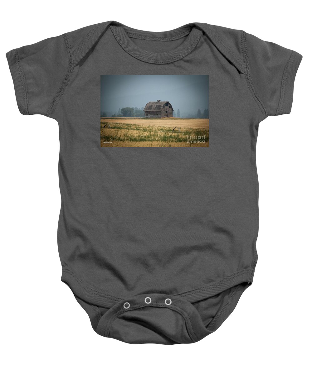 Dupuis Barn Baby Onesie featuring the photograph Dupuis Barn in Ronan Montana by Veronica Batterson