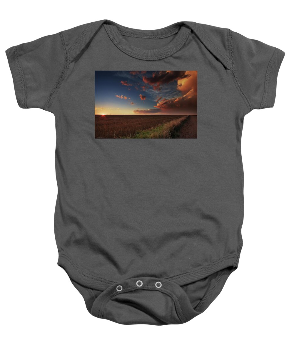 The Baby Onesie featuring the photograph Dusk In The Heartland by Brian Gustafson