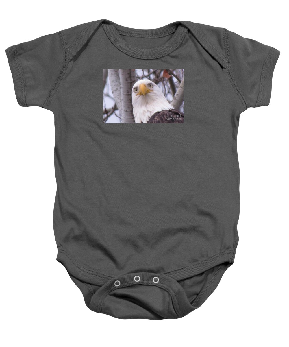Photograph Baby Onesie featuring the photograph Eagle Eyes by Mary Mikawoz