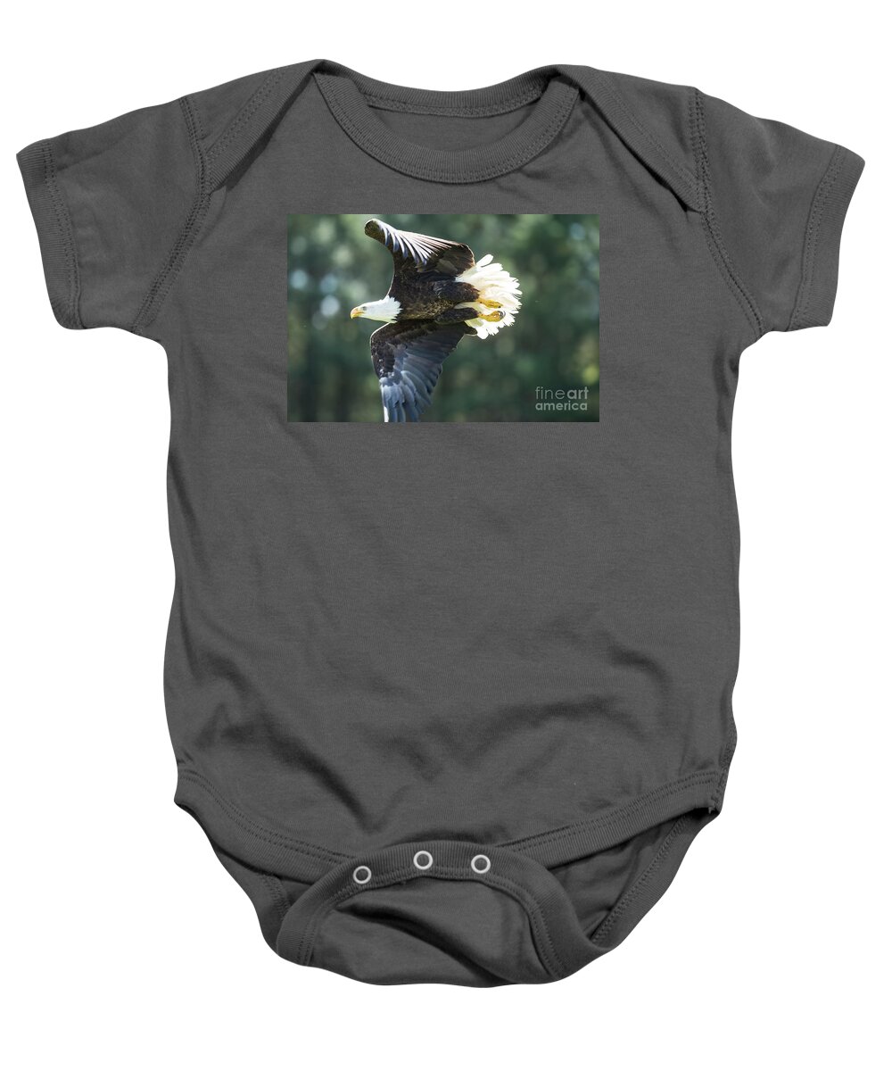 Bald Eagle Baby Onesie featuring the photograph Eagle Flying 3005 by Steve Somerville