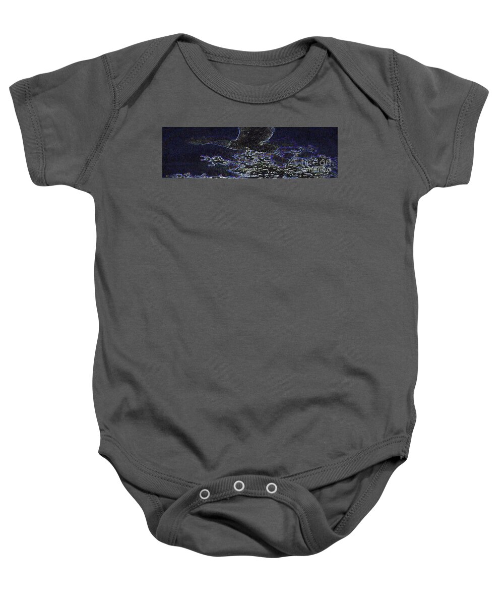 Eagle Baby Onesie featuring the digital art Eagle Takes Flight by Steven Parker