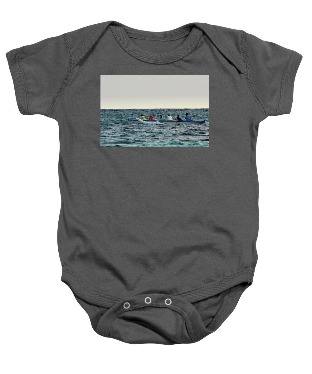 Boat Baby Onesie featuring the photograph Early Morning Outing by Carolyn Ricks