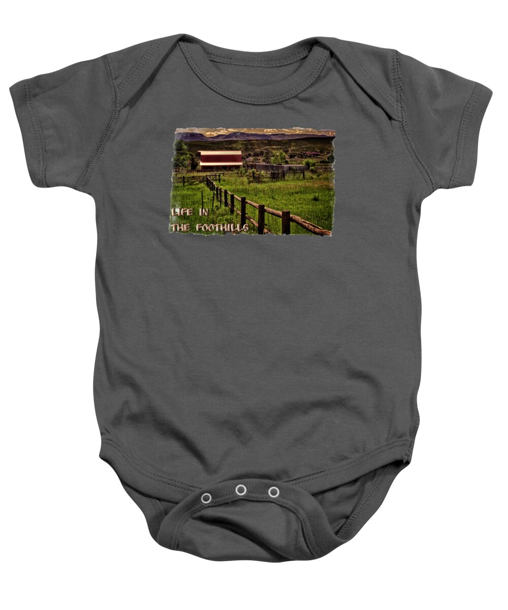 Colorado Baby Onesie featuring the photograph Early Morning Pastures in the Foothills by Roger Passman