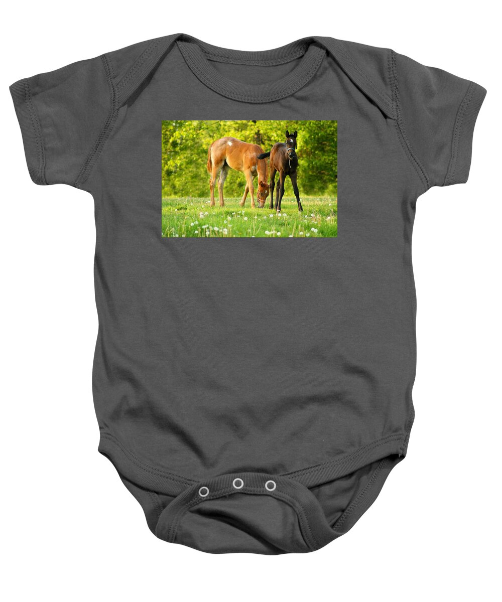 Pasture Baby Onesie featuring the photograph Easy Pickins by Angela Rath