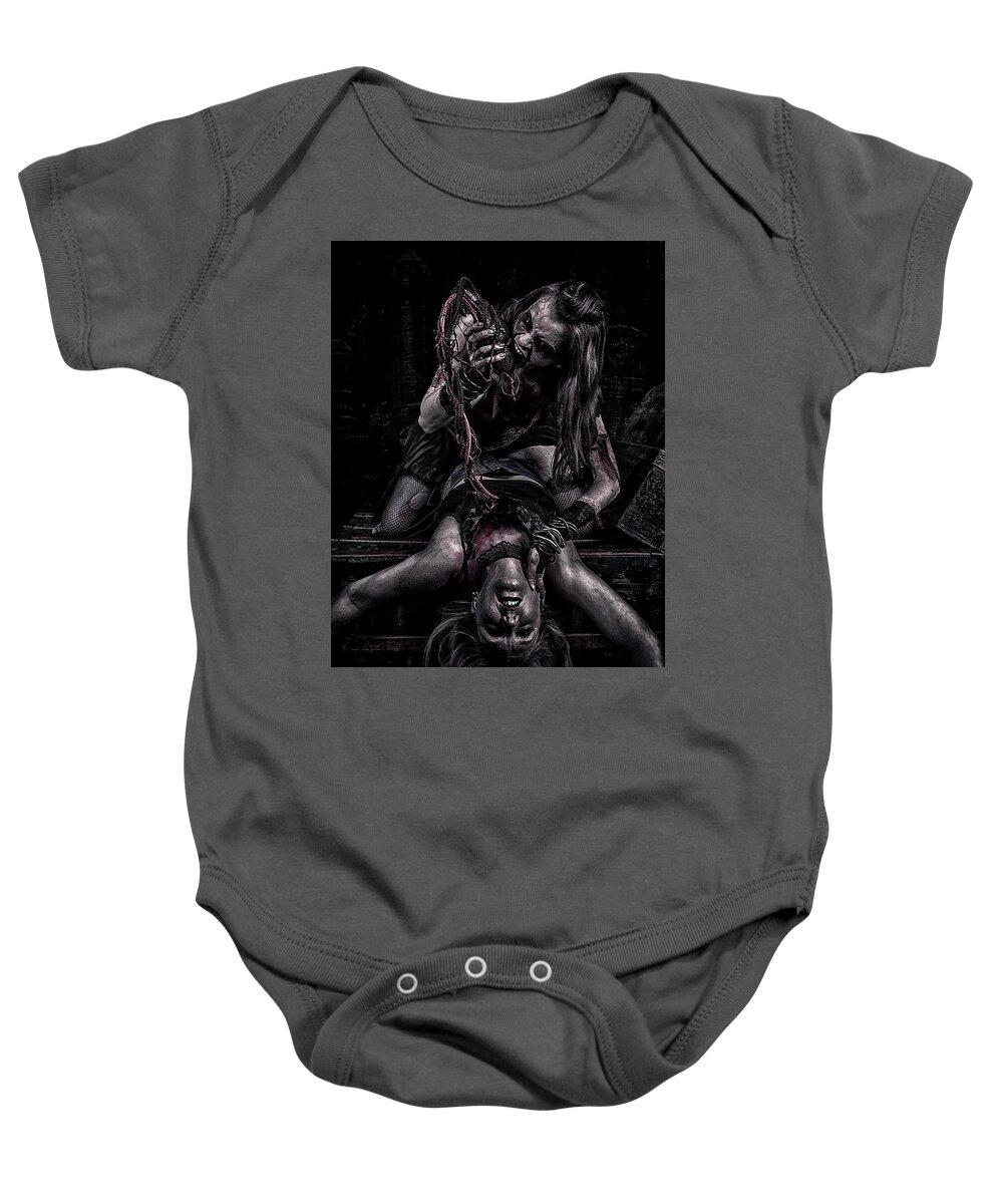 Zombie Baby Onesie featuring the photograph Eat Your Heart Out by Wade Aiken